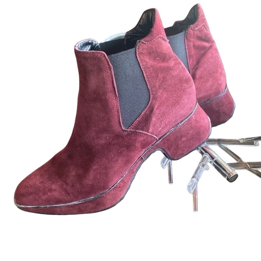 Stephane Kelian Paris burgundy wine suede booties - Picture 2 of 16